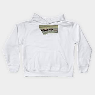 Montana Bison Herd Kids Hoodie